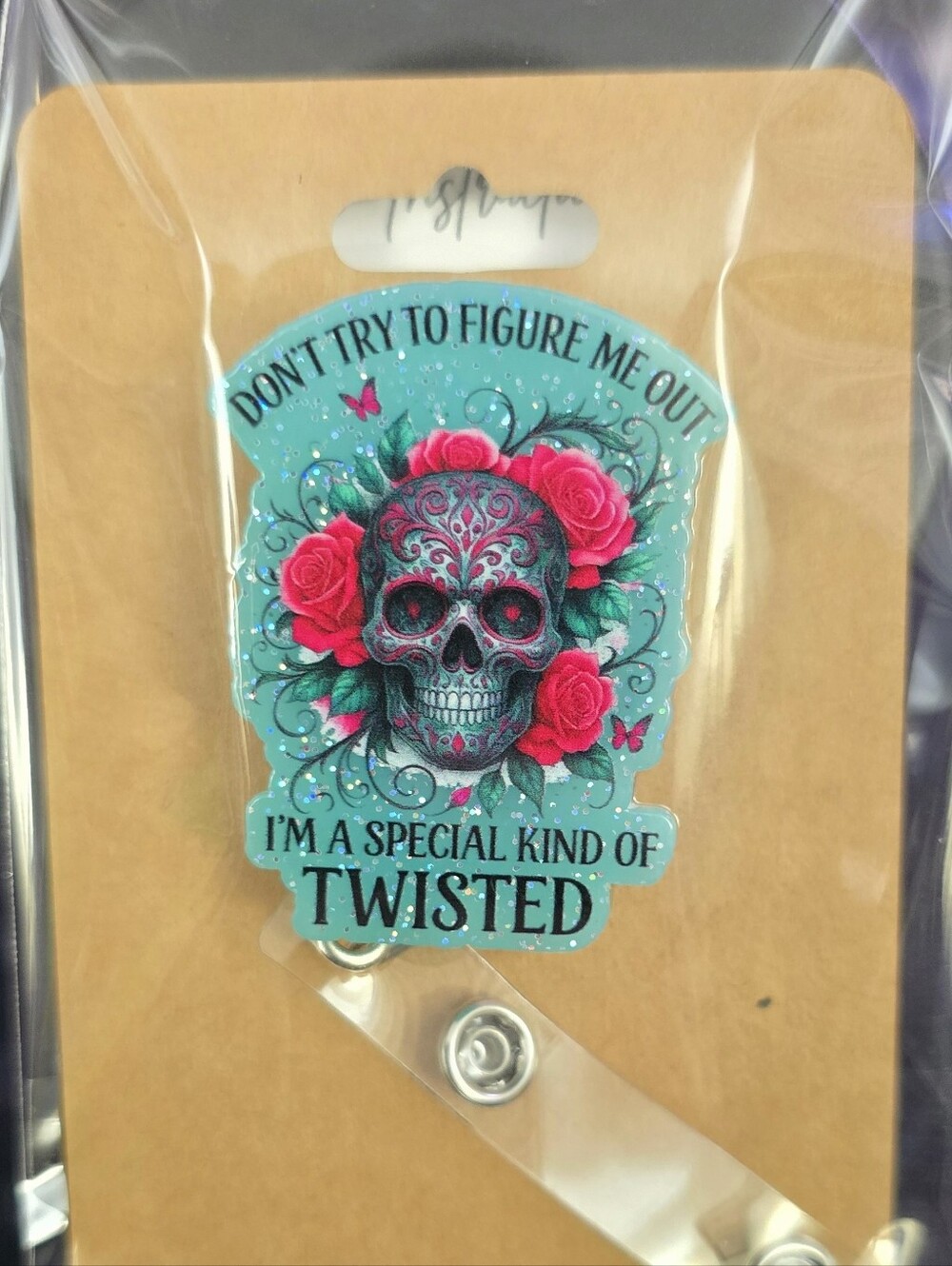 Twisted Design Novelty Badge Reel - Retractable ID Holder